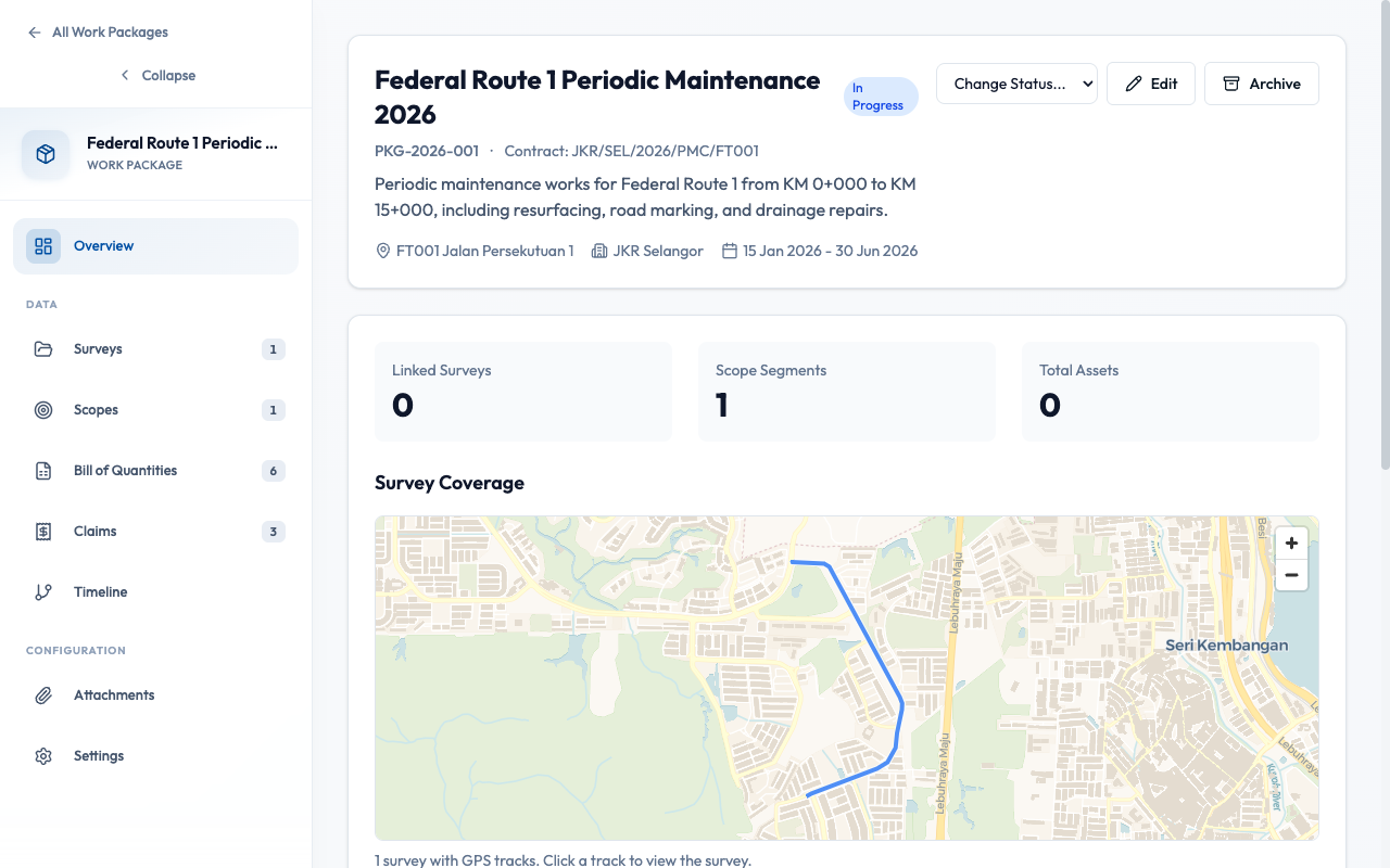Work Package overview tab